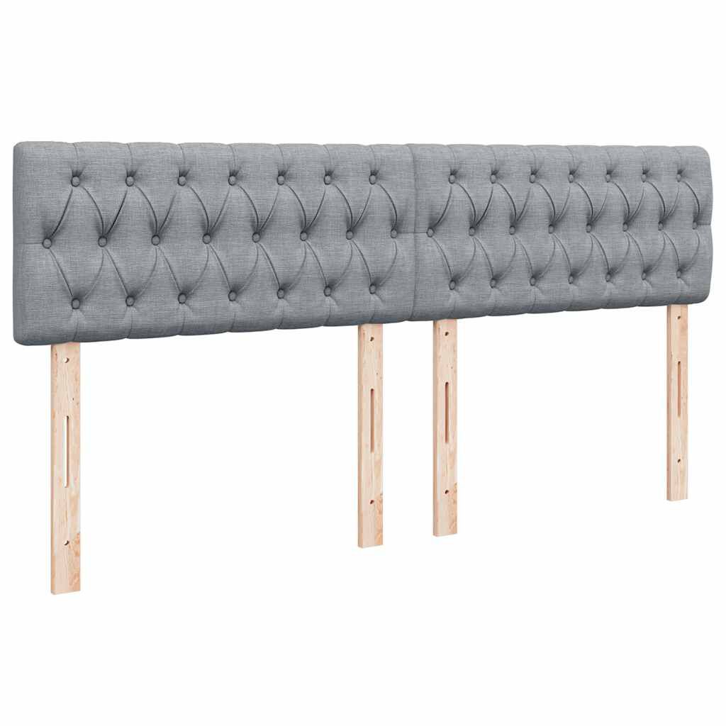 vidaXL Κρεβάτι Boxspring με Στρώμα Ανοιχτό Γκρι 180x200 εκ. Υφασμάτινο