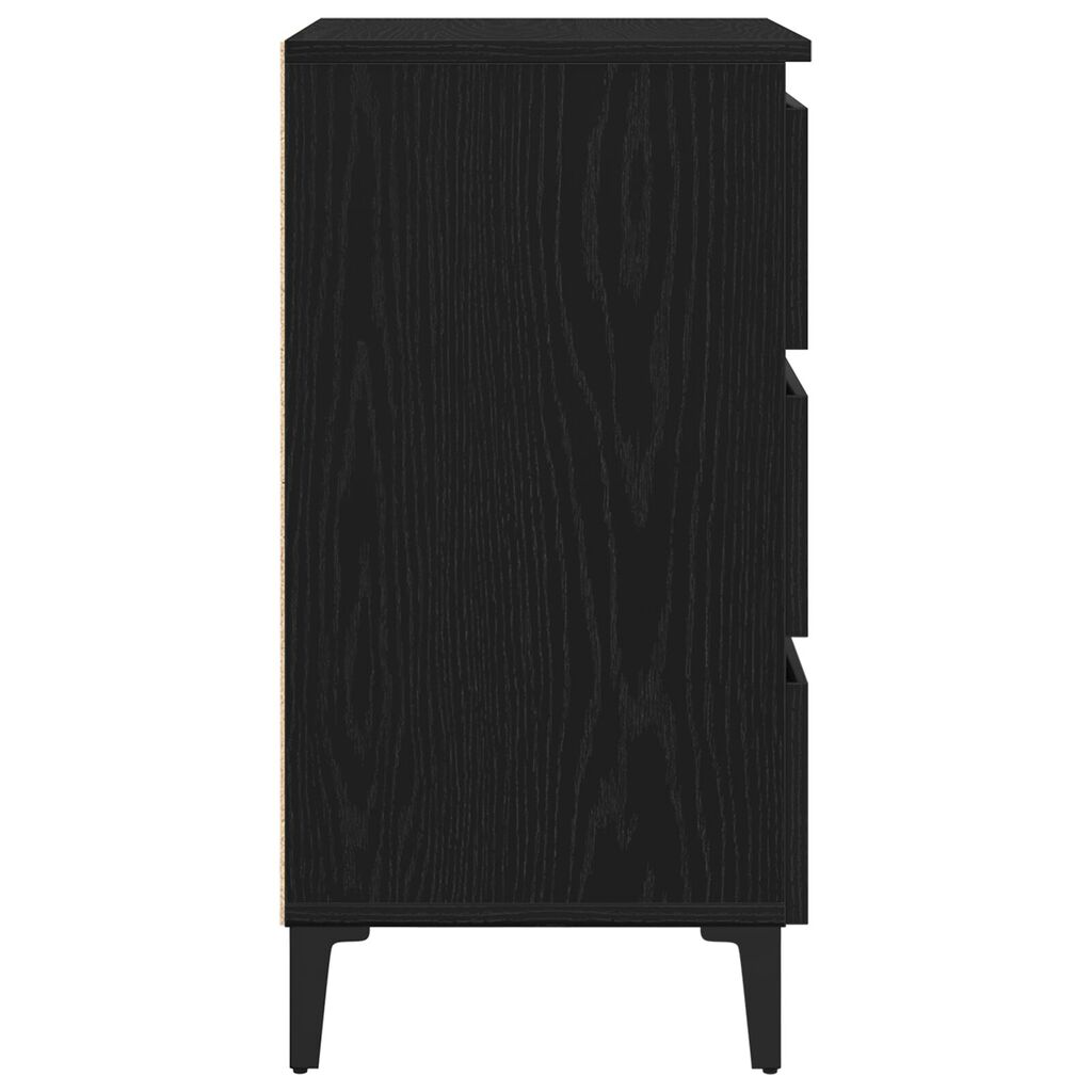 κομοδίνο vidaXL με μεταλλικό πόδι Μαύρο Ξύλο 40x35x69 εκ