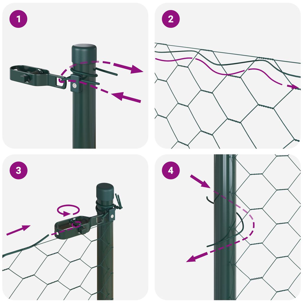 vidaXL Hexagon Fence Πράσινη 1.5x100 μ Χάλυβας