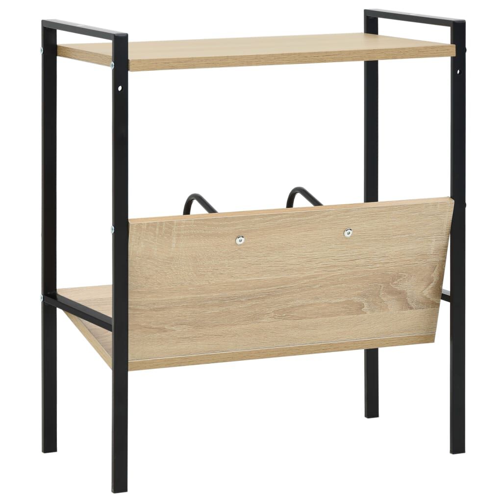 vidaXL Βιβλιοθήκη 2 Επιπέδων Μαύρο/Δρυς 52x28x59εκ. Επεξεργασμένο Ξύλο