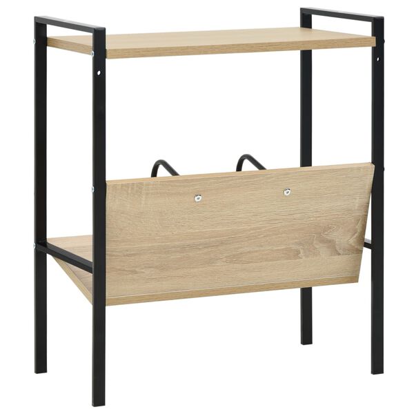 vidaXL Βιβλιοθήκη 2 Επιπέδων Μαύρο/Δρυς 52x28x59εκ. Επεξεργασμένο Ξύλο
