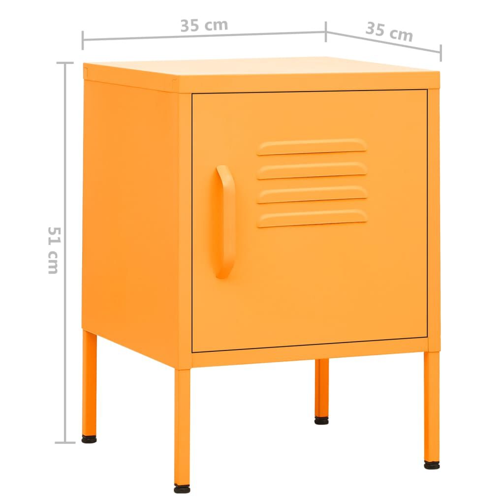 vidaXL Κομοδίνο Μουσταρδί 35 x 35 x 51 εκ. από Ατσάλι