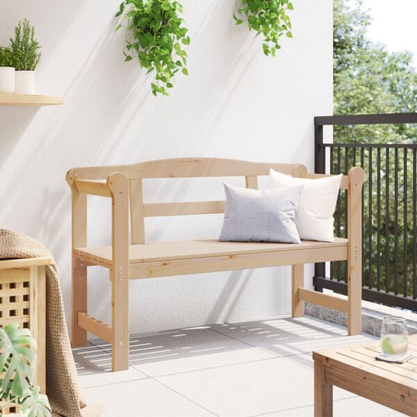 vidaXL Εξωτερικός Πάγκος 119 x 76 x 44 εκ. από Στερεό Πεύκο