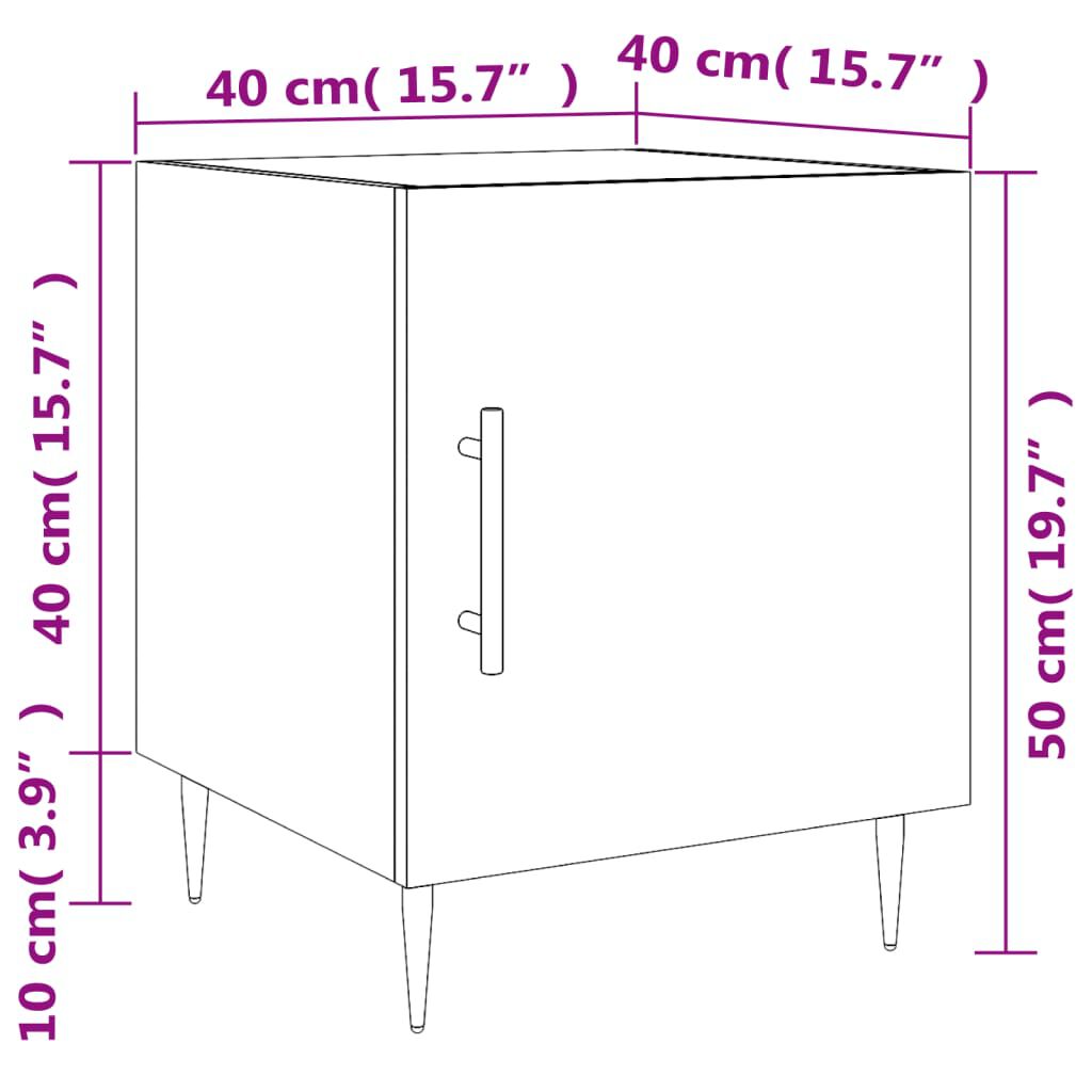 vidaXL Κομοδίνο Γκρι Sonoma 40 x 40 x 50 εκ. από Επεξεργασμένο Ξύλο