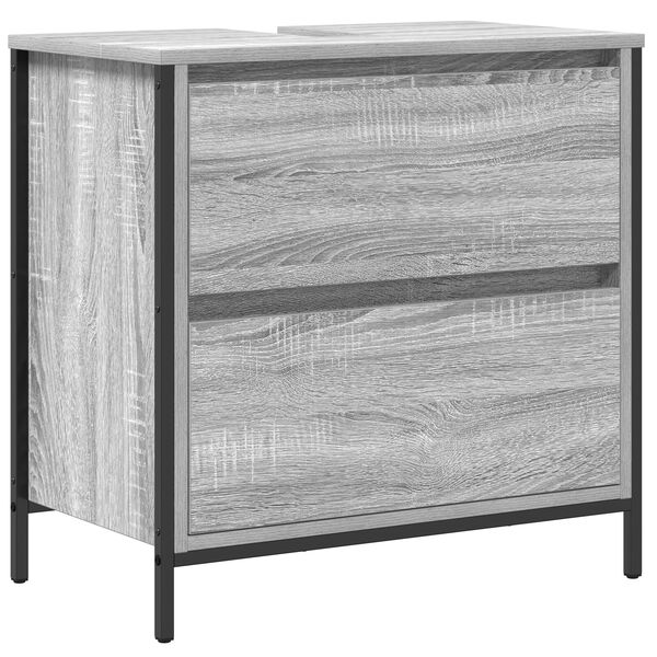 vidaXL Σετ Επίπλων Μπάνιου με ράφι 5 pcs Γκρι 76.5 x 35 x 95 εκ