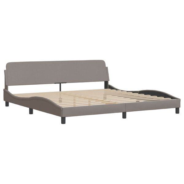 vidaXL Κρεβάτι με Στρώμα Taupe 200x200 εκ. Υφασμάτινο