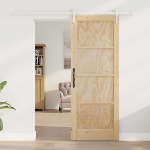 vidaXL Συρόμενη Πόρτα Άλλο ORKDAL Φυσικό και λευκό 78 x 202 εκ.