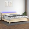 vidaXL &Kappa;&rho;&epsilon;&beta;ά&tau;&iota; Boxspring &mu;&epsilon; &Sigma;&tau;&rho;ώ&mu;&alpha; & LED &Kappa;&rho;&epsilon;&mu; 200x200 &epsilon;&kappa;. &Upsilon;&phi;&alpha;&sigma;&mu;ά&tau;&iota;&nu;&omicron;