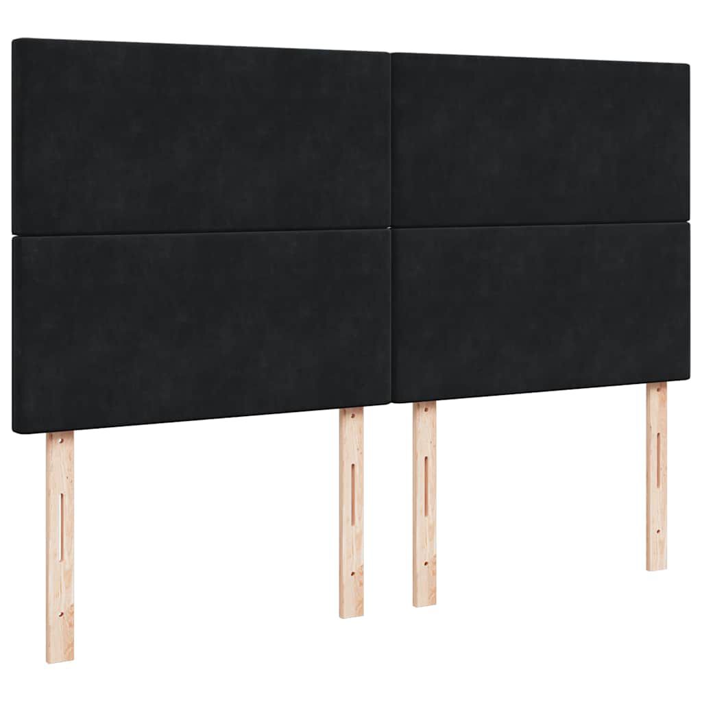 vidaXL Οθωμανικό κρεβάτι με στρώματα Μαύρο 160x200cm Velvet