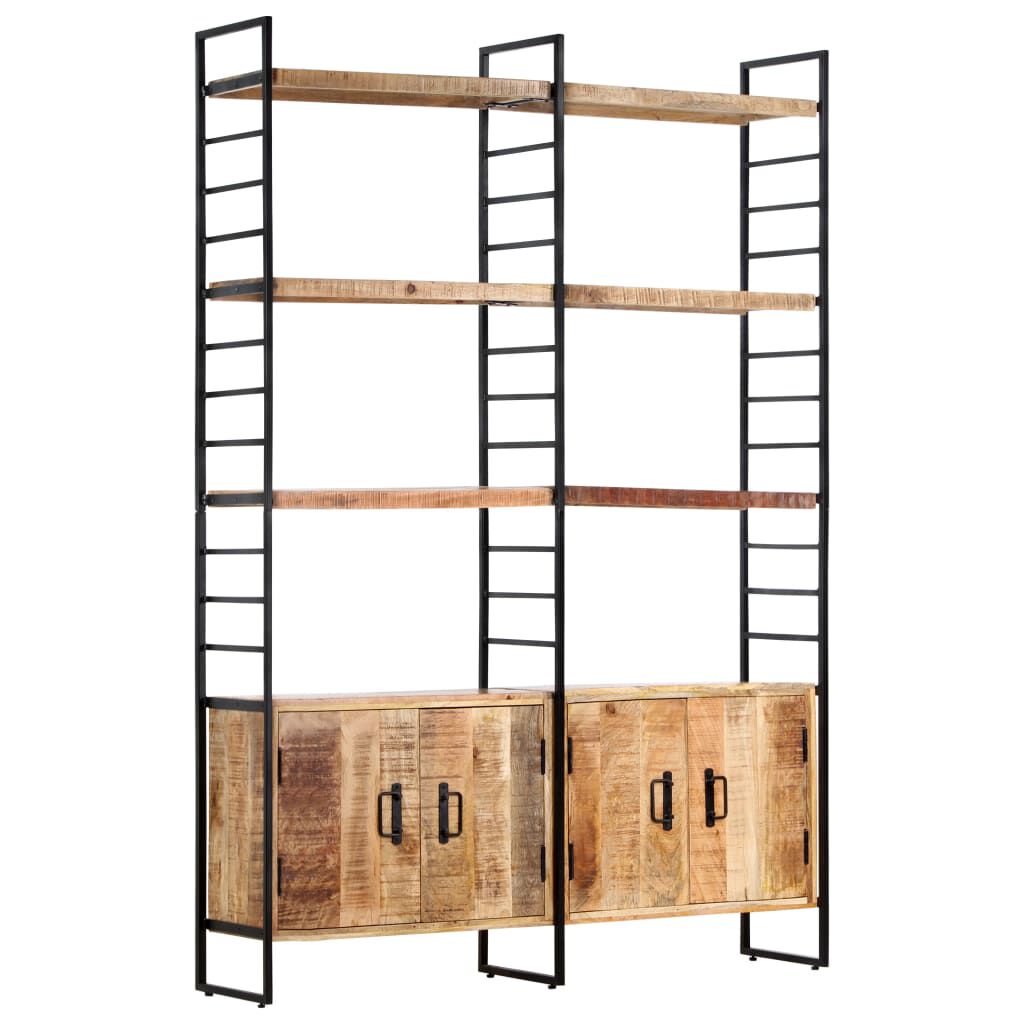 vidaXL Βιβλιοθήκη με 4 Επίπεδα 124x30x180 εκ. Ακατέργαστο Ξύλο Μάνγκο