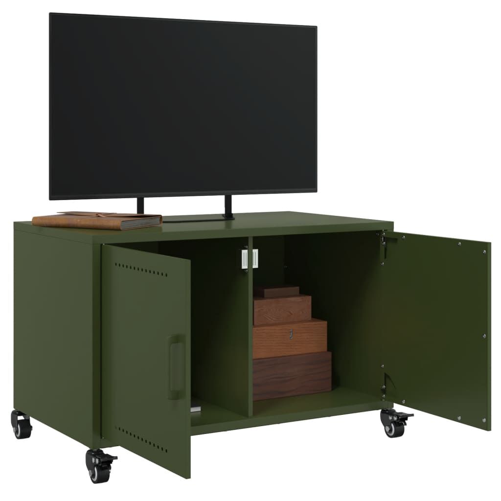 vidaXL Έπιπλο Τηλεόρασης Πράσινο Λαδί 68x39x43,5 εκ. από Ατσάλι