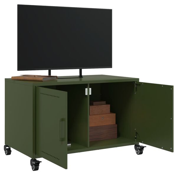 vidaXL Έπιπλο Τηλεόρασης Πράσινο Λαδί 68x39x43,5 εκ. από Ατσάλι