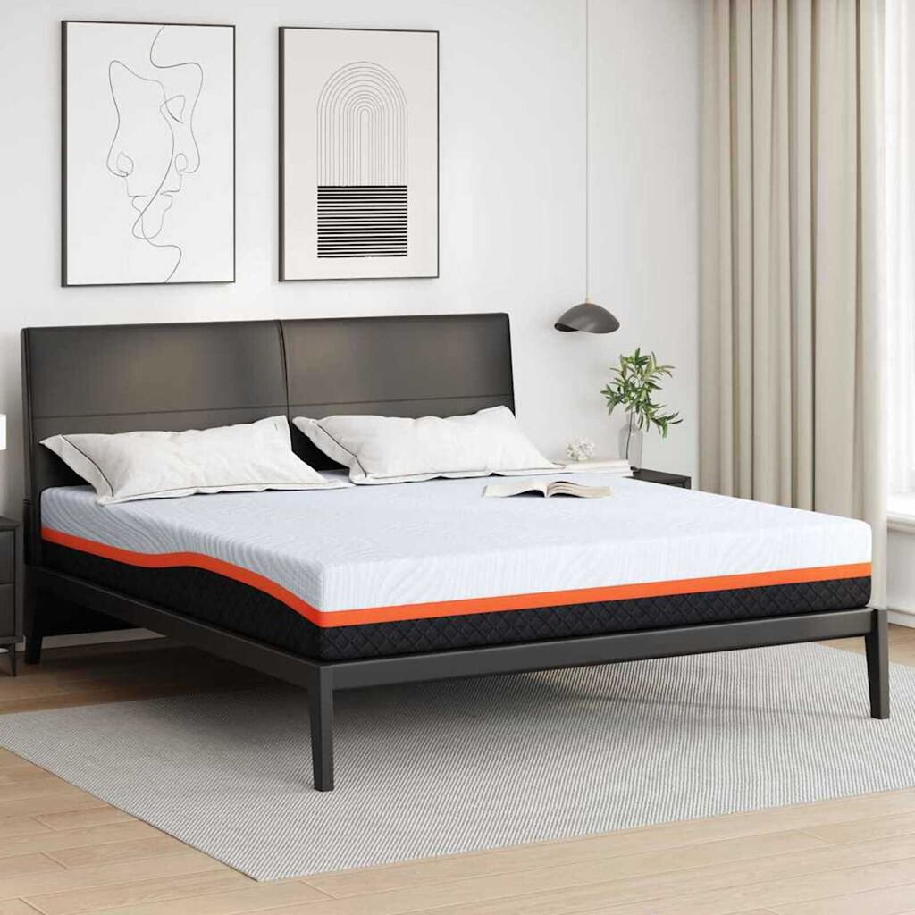 vidaXL Στρώμα Λευκό, Γκρι 200 x 200 cm Pěna
