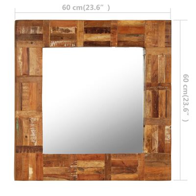 vidaXL Καθρέφτης Τοίχου 60 x 60 εκ. από Μασίφ Ανακυκλωμένο Ξύλο