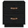 vidaXL Κομοδίνα 2 τεμ. Μαύρα 40x34x45 εκ. από Μασίφ Ξύλο Πεύκου