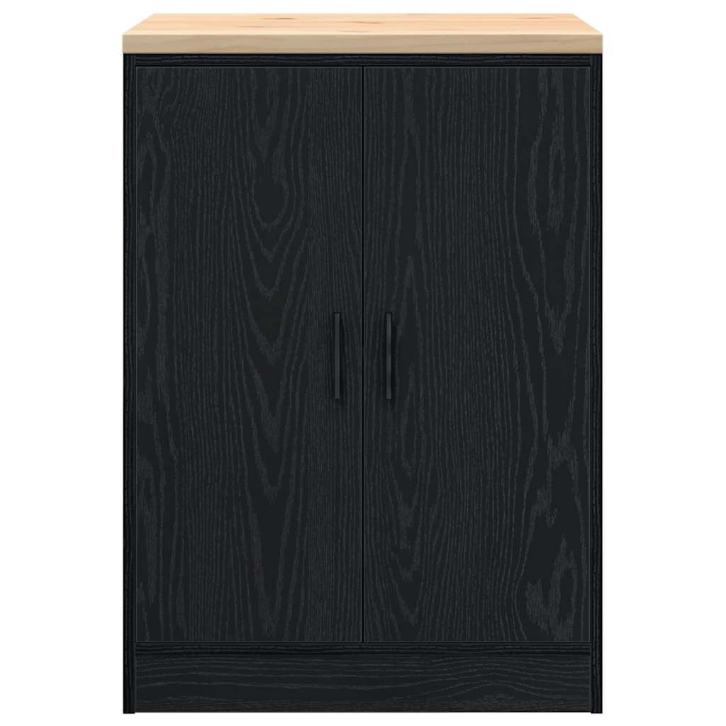 vidaXL ντουλάπι αποθήκευσης γκαράζ μαύρο 60x51x85 εκ μασίφ ξύλο πεύκο