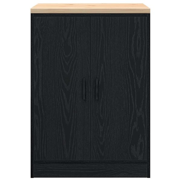 vidaXL ντουλάπι αποθήκευσης γκαράζ μαύρο 60x51x85 εκ μασίφ ξύλο πεύκο