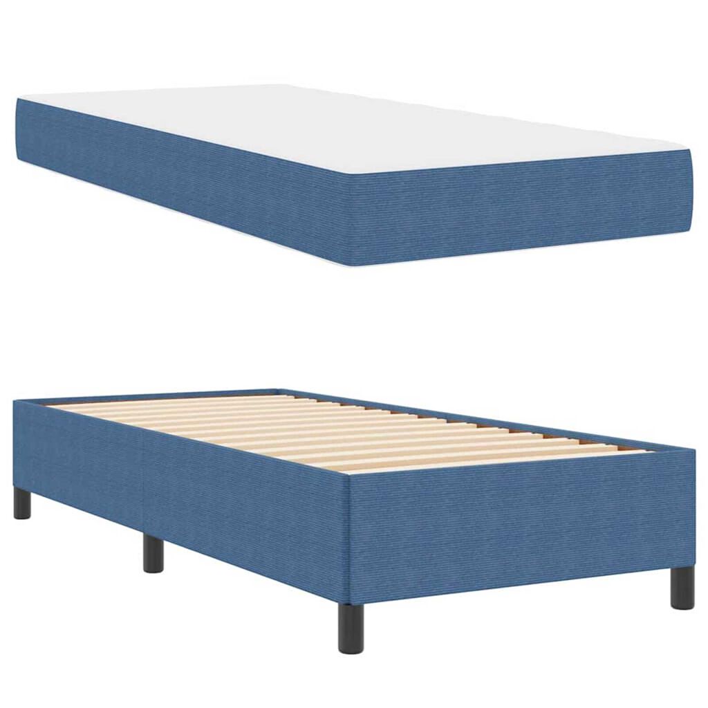 vidaXL Σκελετός Κρεβατιού Μπλε 90 x 190 cm Βελούδο