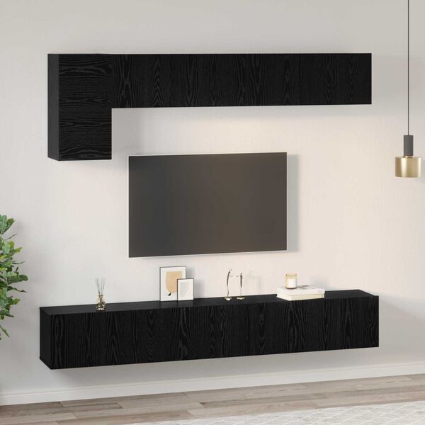 vidaXL Σετ επίπλου τηλεόρασης 5 pcs Μαύρη Δρυς 100 x 30 x 30 εκ