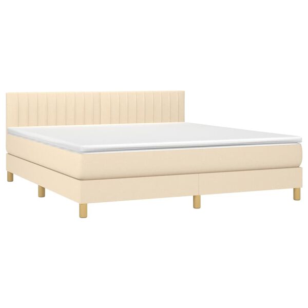 vidaXL &Kappa;&rho;&epsilon;&beta;ά&tau;&iota; Boxspring &mu;&epsilon; &Sigma;&tau;&rho;ώ&mu;&alpha; & LED &Kappa;&rho;&epsilon;&mu; 180x200 &epsilon;&kappa;. &Upsilon;&phi;&alpha;&sigma;&mu;ά&tau;&iota;&nu;&omicron;