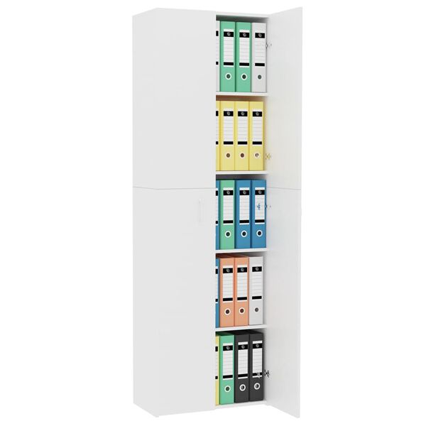 vidaXL Ντουλάπα Γραφείου Λευκή 60 x 32 x 190 εκ. από Επεξ. Ξύλο