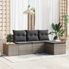 vidaXL με μαξιλάρι Ρυθμιζόμενος 4 pcs Γκρι 239 x 117 x 37 εκ