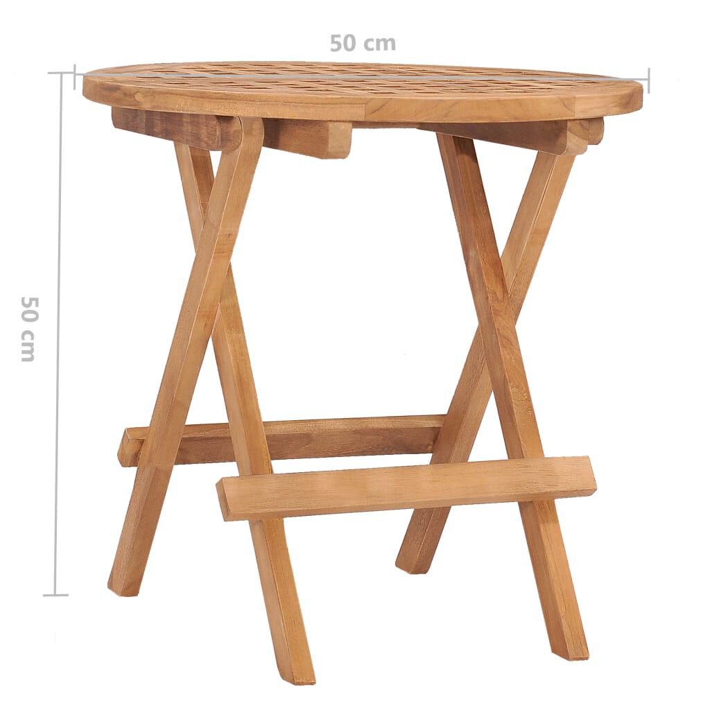 vidaXL Τραπέζι Κήπου Πτυσσόμενο 50 x 50 x 50 εκ. από Μασίφ Ξύλο Teak