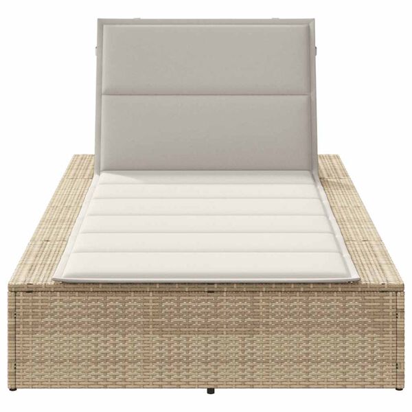 vidaXL Ξαπλώστρα με αιωρούμενο μαξιλάρι Μπεζ Poly Rattan