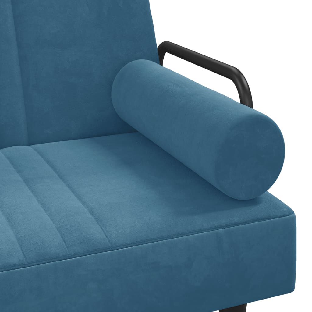 vidaXL Καναπές Κρεβάτι Γωνιακός Μπλε 260 x 140 x 70 εκ. Βελούδινος