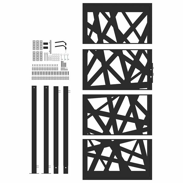 vidaXL Πύλη κήπου Μαύρη 105x205 cm Ατσάλινη ελαφριά σχεδίαση