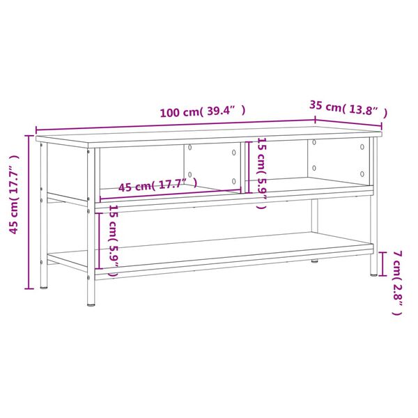 vidaXL Έπιπλο Τηλεόρασης Καπνιστή Δρυς 100x35x45 εκ. Επεξ. Ξύλο
