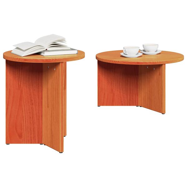 vidaXL Τραπεζάκι σαλονιού 2 pcs Καφέ κεριού 49 x 49 x 28 εκ
