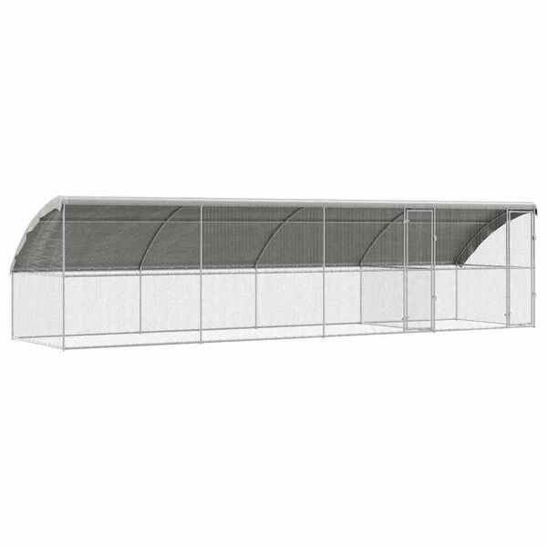 vidaXL Κλουβί για κότες Ασημί 800 x 200 x 198.5 εκ