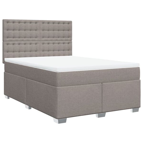 vidaXL &Kappa;&rho;&epsilon;&beta;ά&tau;&iota; Boxspring &mu;&epsilon; &Sigma;&tau;&rho;ώ&mu;&alpha; Taupe 140x200 &epsilon;&kappa;. &Upsilon;&phi;&alpha;&sigma;&mu;ά&tau;&iota;&nu;&omicron;
