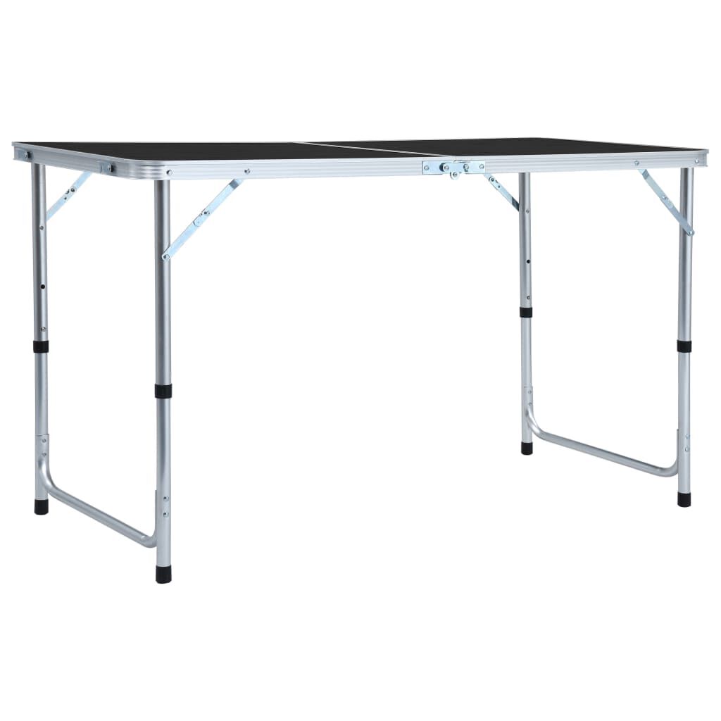 vidaXL Τραπέζι Κάμπινγκ Πτυσσόμενο Γκρι 120 x 60 εκ. Αλουμινίου