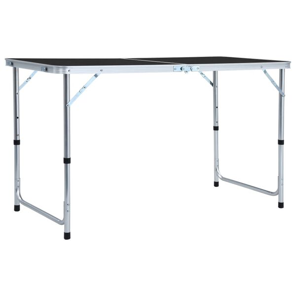 vidaXL Τραπέζι Κάμπινγκ Πτυσσόμενο Γκρι 120 x 60 εκ. Αλουμινίου