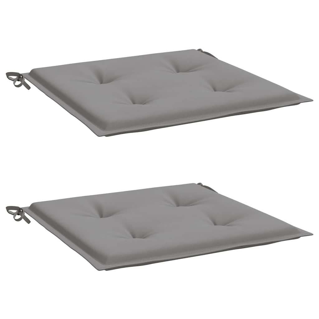 vidaXL Μαξιλάρια Καρέκλας Κήπου 2 τεμ. Γκρι 40x40x4 εκ. Υφασμάτινα