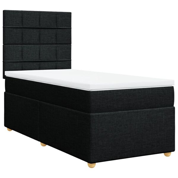 vidaXL &Kappa;&rho;&epsilon;&beta;ά&tau;&iota; Boxspring &mu;&epsilon; &Sigma;&tau;&rho;ώ&mu;&alpha; &Mu;&alpha;ύ&rho;&omicron; 80 x 200 &epsilon;&kappa;. &Upsilon;&phi;&alpha;&sigma;&mu;ά&tau;&iota;&nu;&omicron;