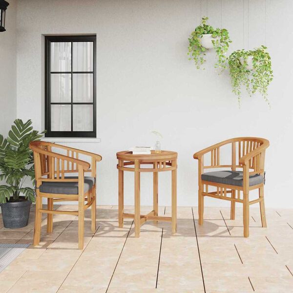 vidaXL Καρέκλες Κήπου 2 pcs Καφέ 63 x 58 x 89 εκ. Μασίφ ξύλο teak
