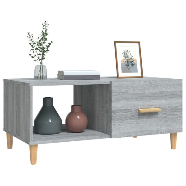 vidaXL Τραπεζάκι Σαλονιού Γκρι Sonoma 89,5x50x40εκ. Επεξεργασμένο Ξύλο
