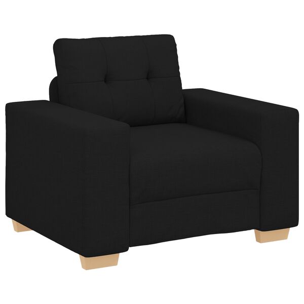 vidaXL Σετ Καναπέ με μαξιλάρι με μαξιλάρι 3 pcs Μαύρο ύφασμα