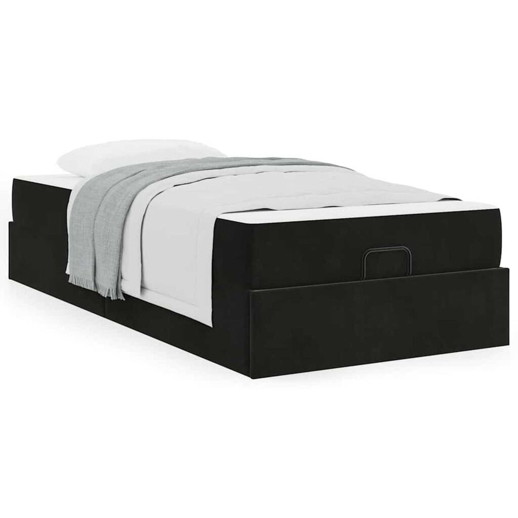 vidaXL Σκελετός Κρεβατιού με στρώμα Μαύρο 80 x 200 cm Βελούδο