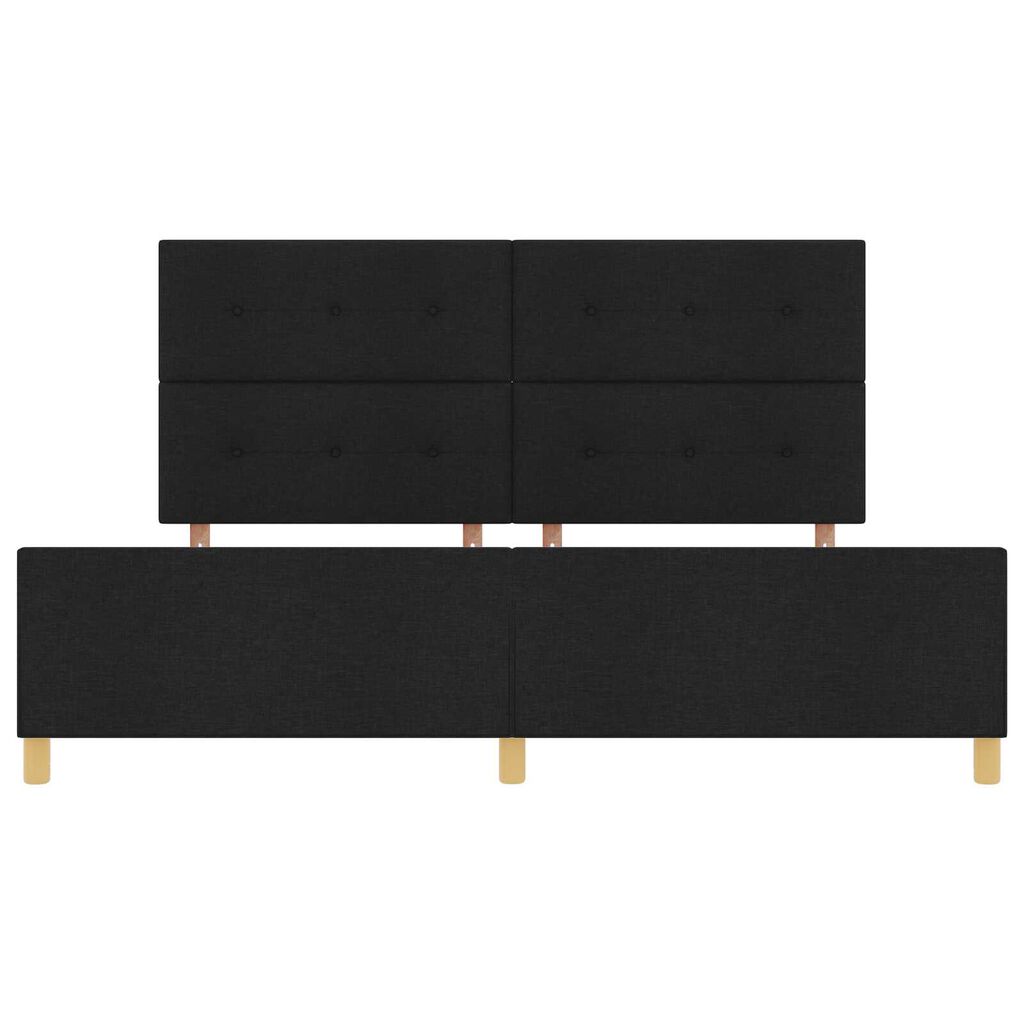 vidaXL Σκελετός Κρεβατιού με κεφαλάρι Μαύρο 200 x 200 cm ύφασμα