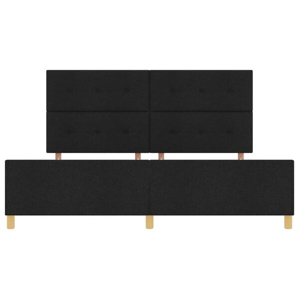 vidaXL Σκελετός Κρεβατιού με κεφαλάρι Μαύρο 200 x 200 cm ύφασμα