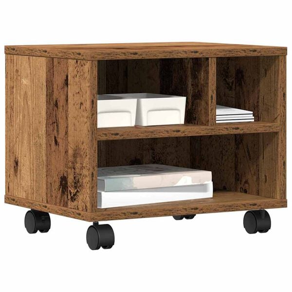 vidaXL Σταντ Εκτυπωτή με αποθήκευση Παλαιό ξύλο 41 x 32 x 33.5 εκ.