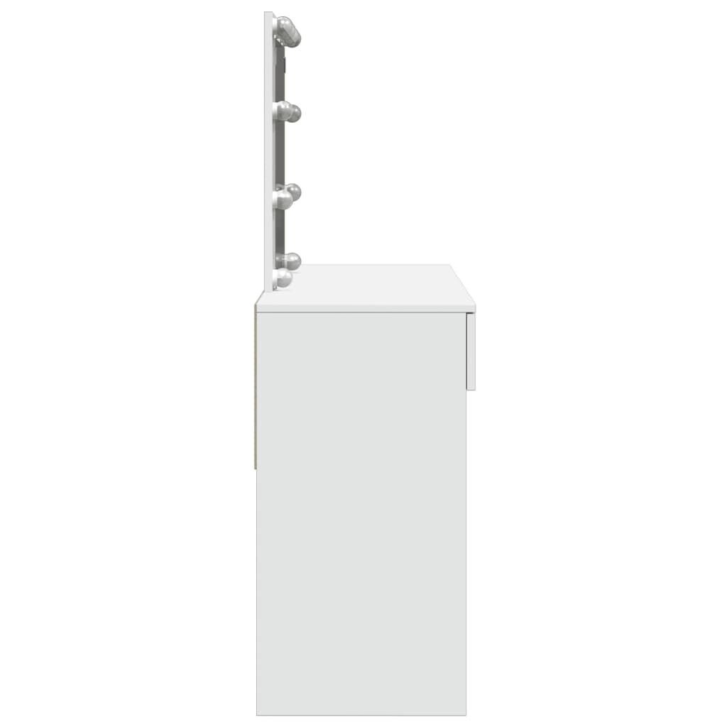 vidaXL Μπουντουάρ με LED Λευκό 100x40x130 εκ.