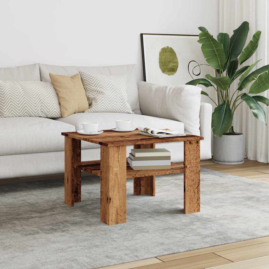vidaXL Τραπεζάκι σαλονιού παλιό ξύλο 60x60x42 cm Ξύλο μηχανής
