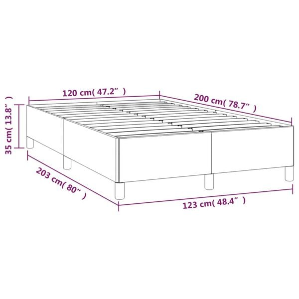 vidaXL Σκελετός Κρεβατιού Χωρίς Στρώμα Κρεμ 120x200 εκ. Υφασμάτινο