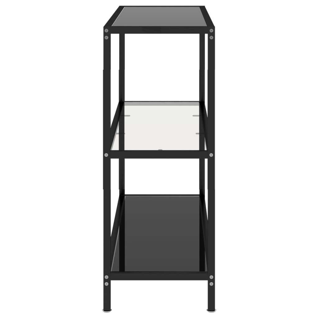 vidaXL Ράφι Διαφανές και Μαύρο 100 x 36 x 90 εκ. από Ψημένο Γυαλί
