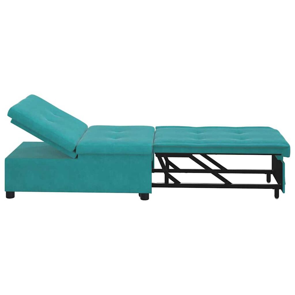 vidaXL Καναπές-Κρεβάτι Τιρκουάζ 67 x 194 x 38 εκ Βελούδο